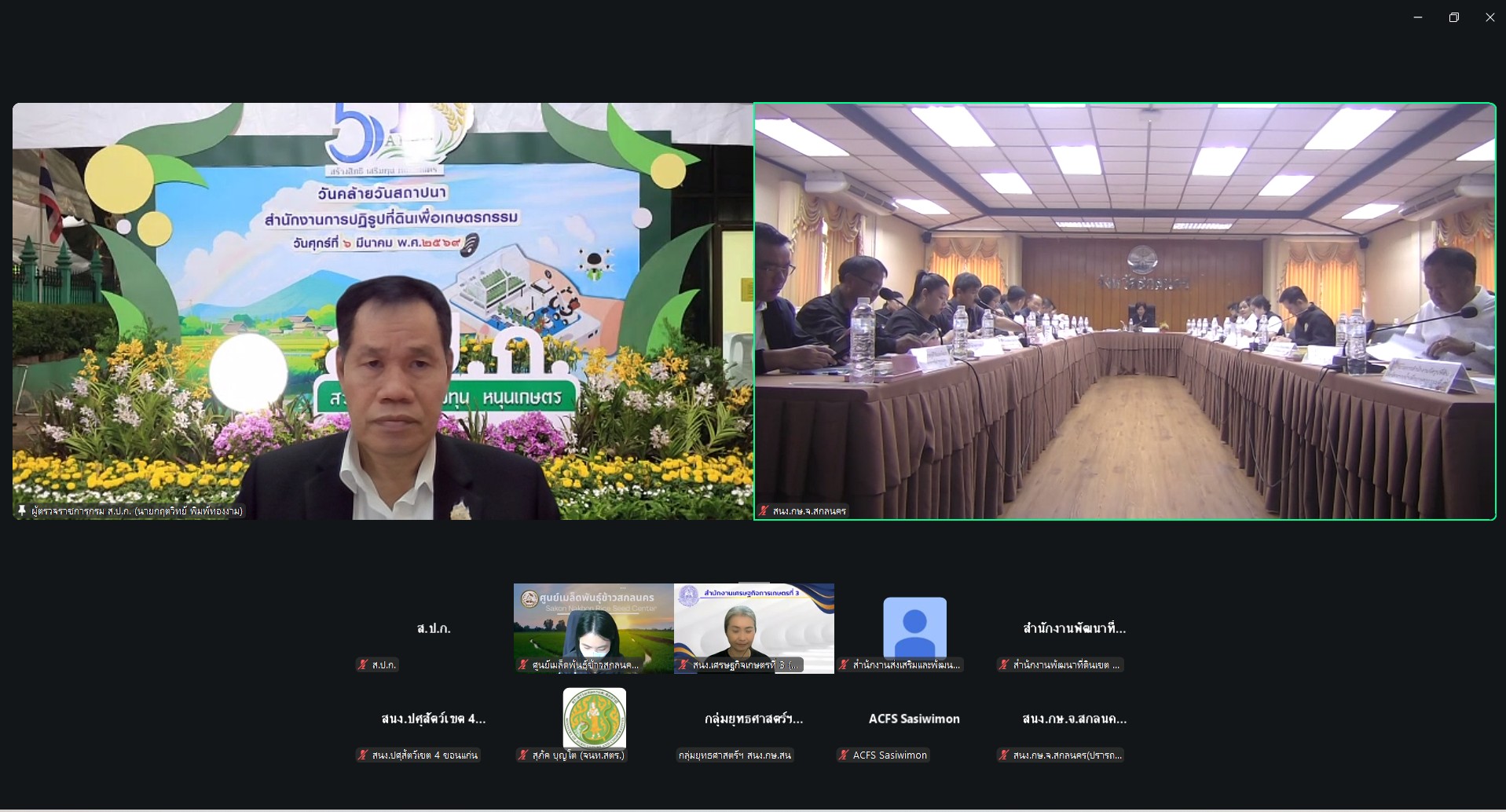 title - ผู้ตรวจราชการ ส.ป.ก. ร่วมประชุมตรวจติดตามความก้าวหน้าผลการดำเนินงานตามแผนการตรวจราชการของผู้ตรวจราชการกระทรวงเกษตรและสหกรณ์ ประจำปีงบประมาณ พ.ศ. 2569 รอบที่ 2 ในเขตตรวจราชการที่ 11 จังหวัดสกลนคร 